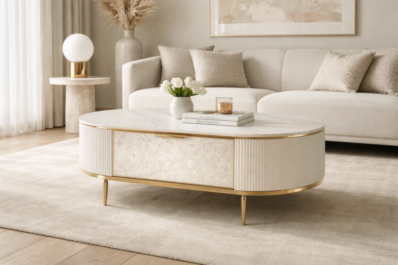 Masuta de Cafea Stilig 907C cu blat de marmura [8]