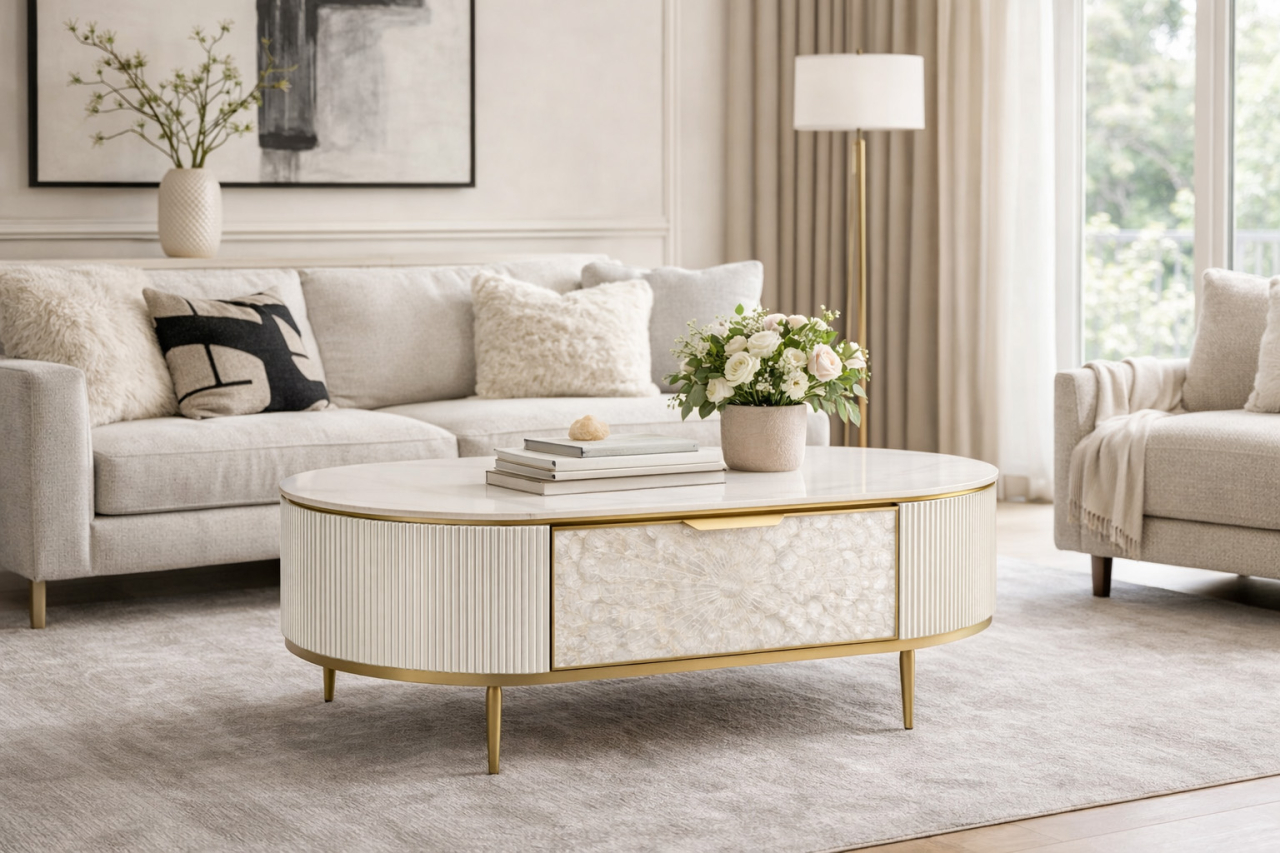 Masuta de Cafea Stilig 907C cu blat de marmura [5]