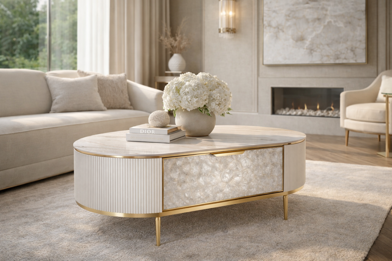 Masuta de Cafea Stilig 907C cu blat de marmura [7]