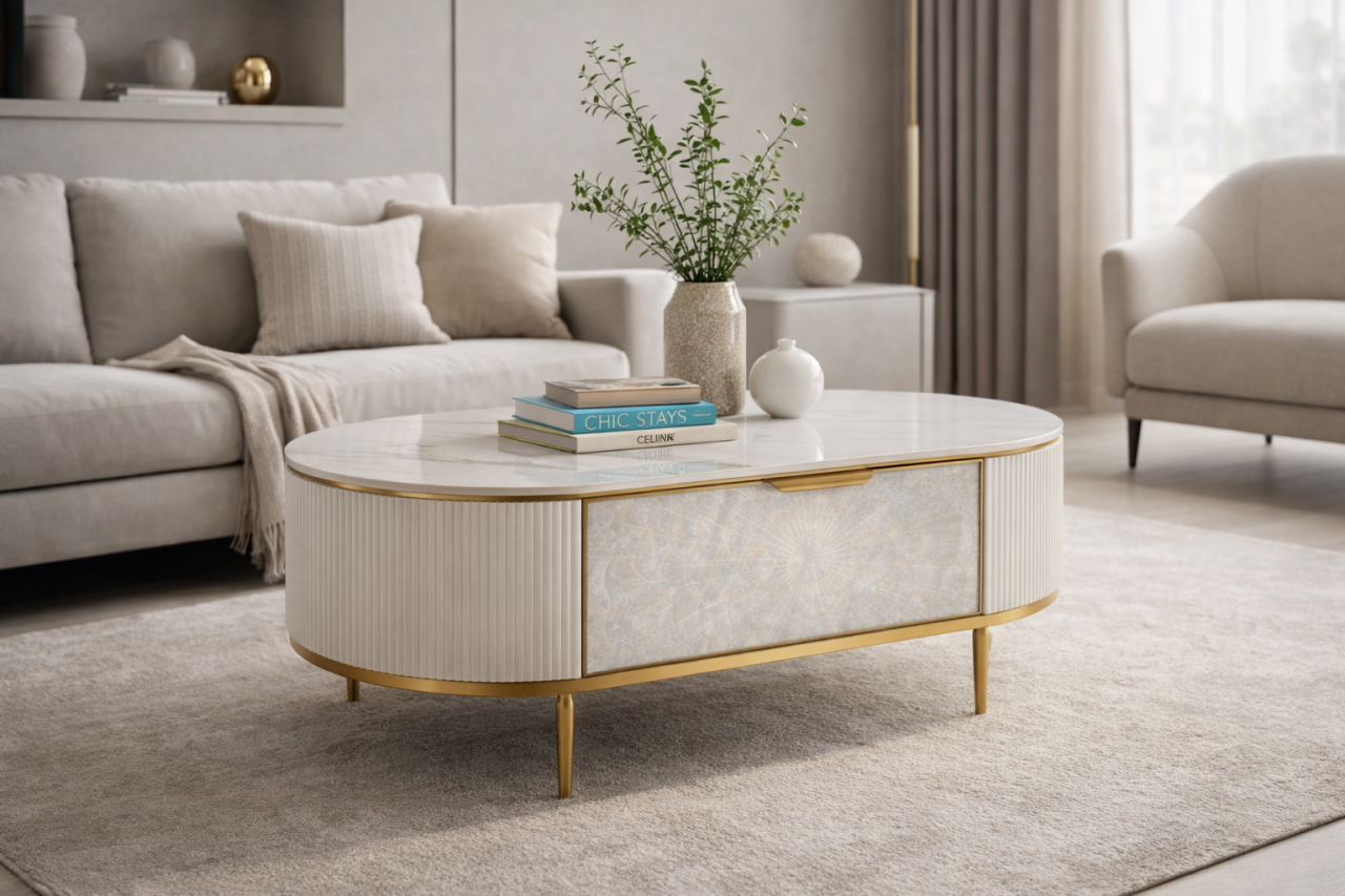 Masuta de Cafea Stilig 907C cu blat de marmura [6]