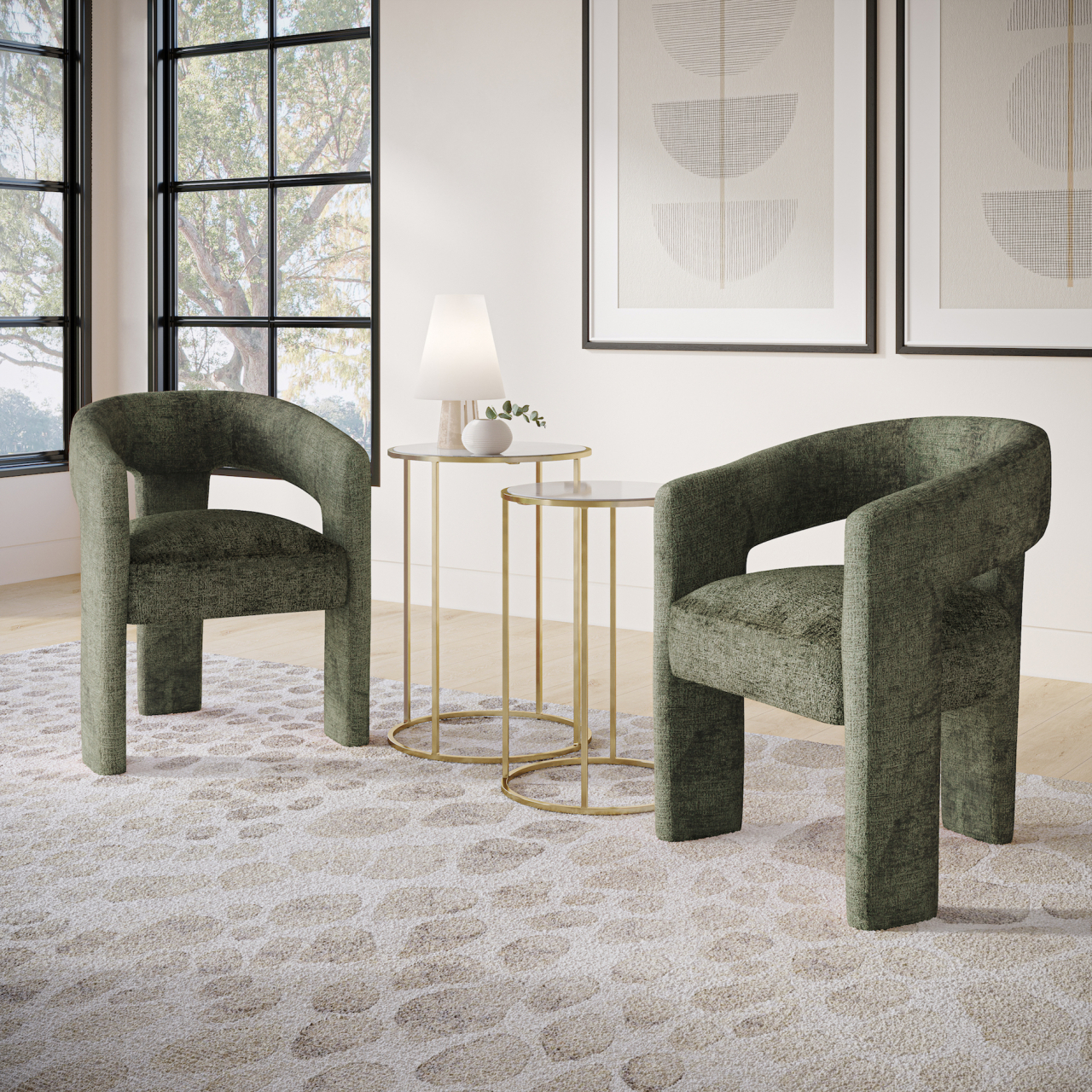 Scaun Leith Tapitat Verde Olive [1]