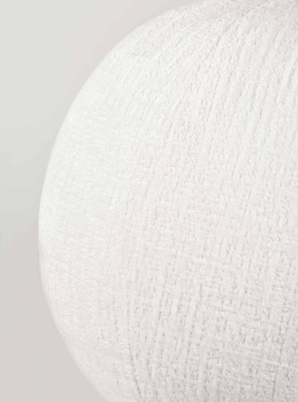 Set Scaun Leith Tapitat si Taburet Alb [10]