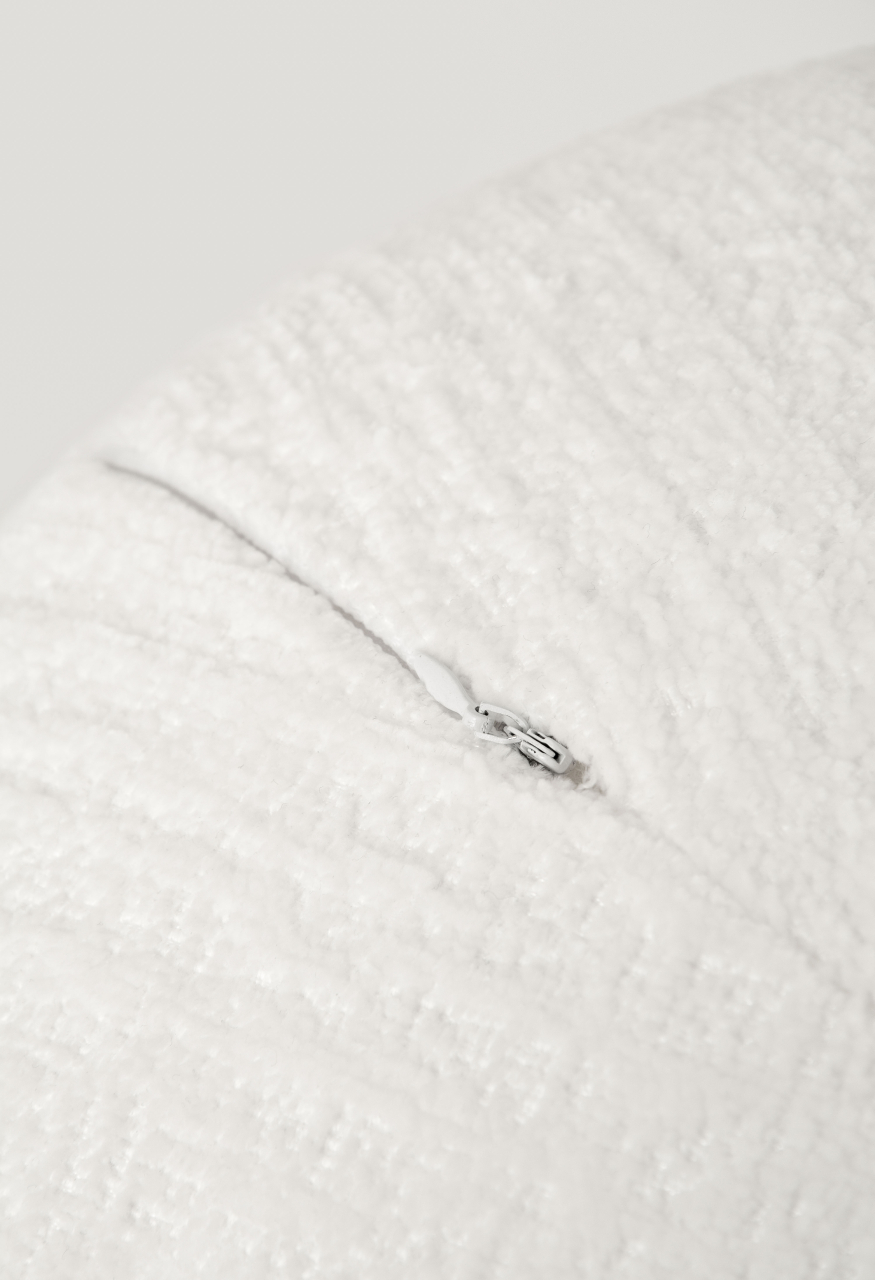 Set Scaun Leith Tapitat si Taburet Alb [11]