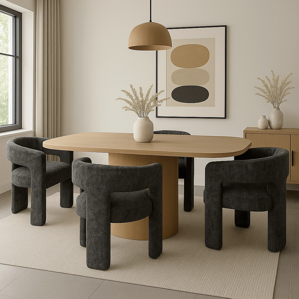 Scaun Leith Tapitat Negru [11]