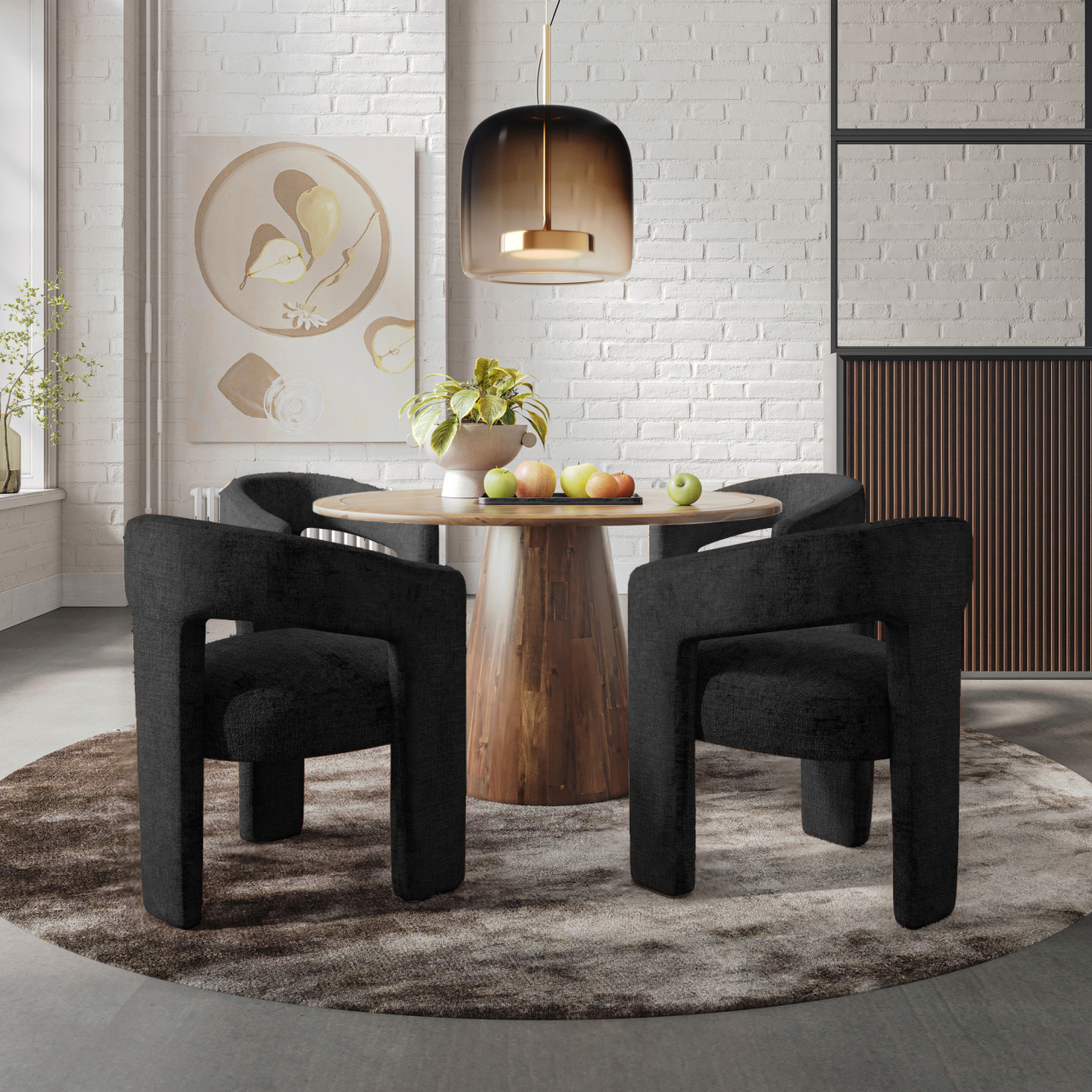 Scaun Leith Tapitat Negru [10]