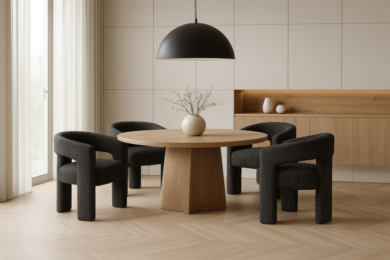 Scaun Leith Tapitat Negru [12]