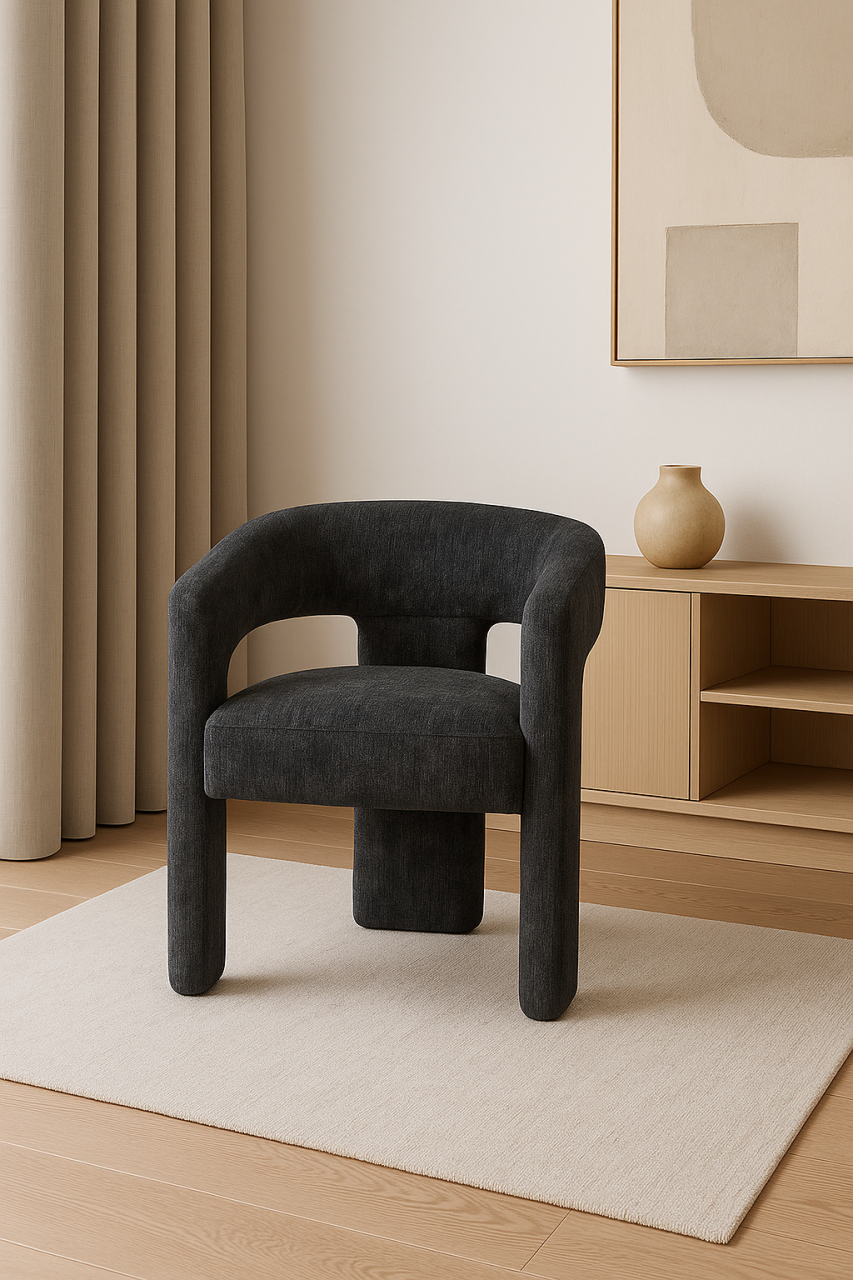 Scaun Leith Tapitat Negru [9]