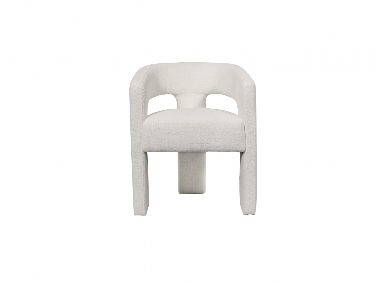 Set Scaun Leith Tapitat si Taburet Alb [3]