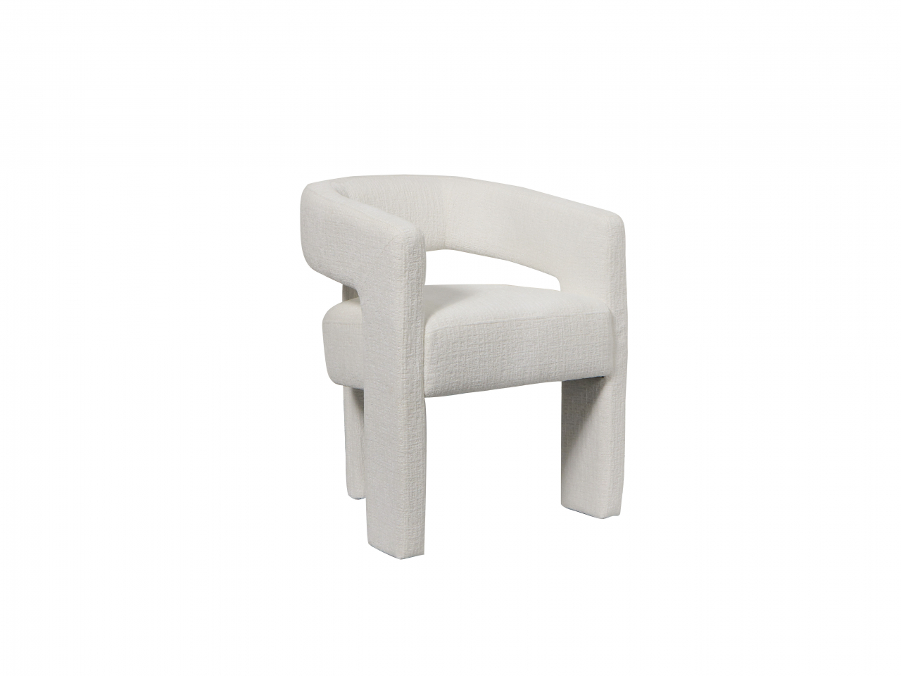 Set Scaun Leith Tapitat si Taburet Alb [4]