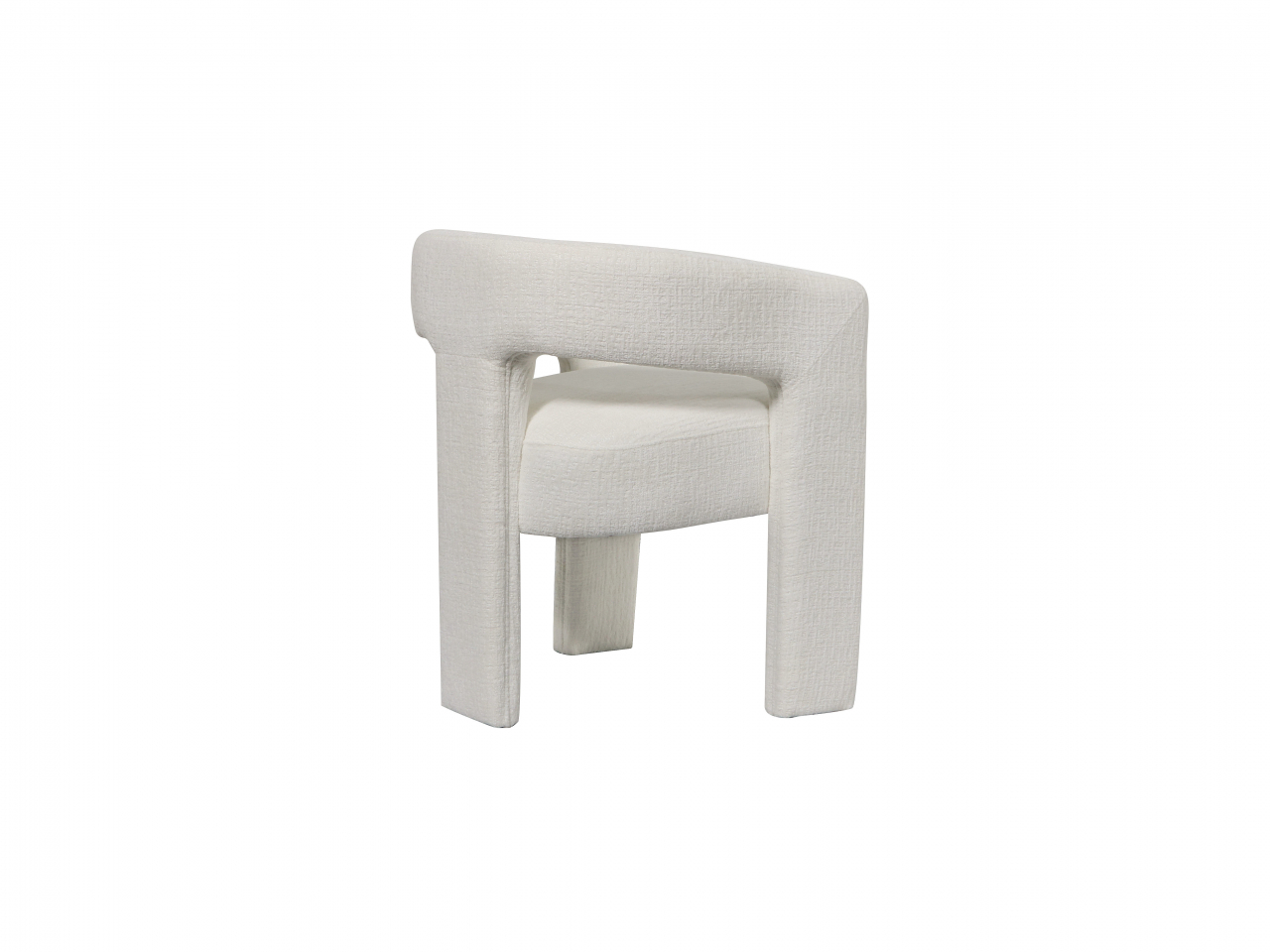 Set Scaun Leith Tapitat si Taburet Alb [6]