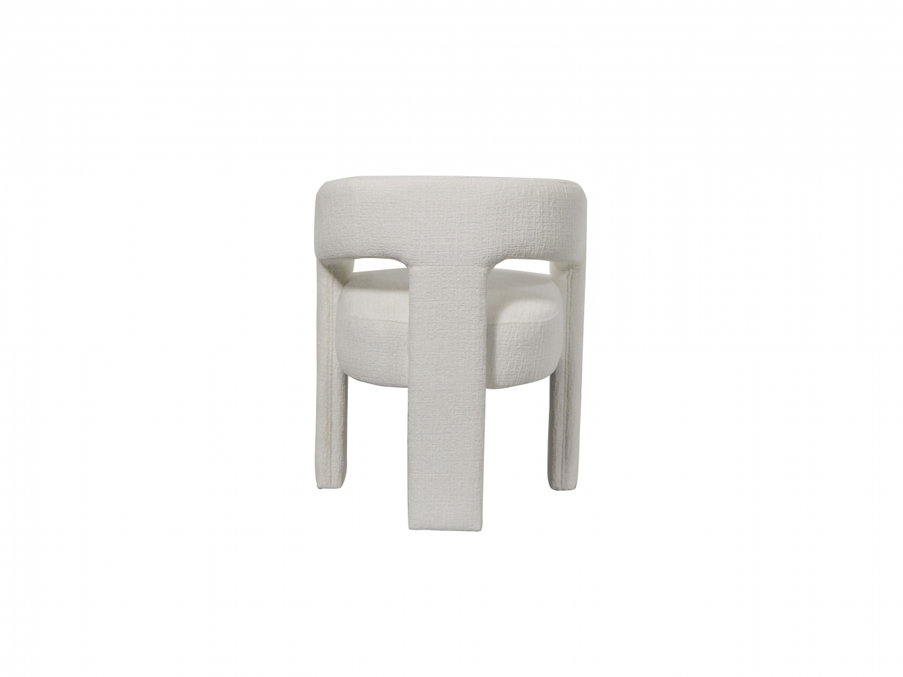 Set Scaun Leith Tapitat si Taburet Alb [7]