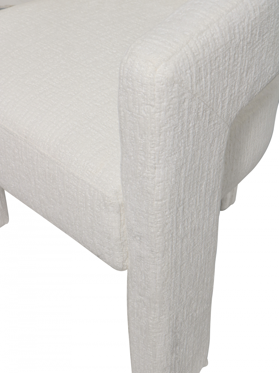 Set Scaun Leith Tapitat si Taburet Alb [8]