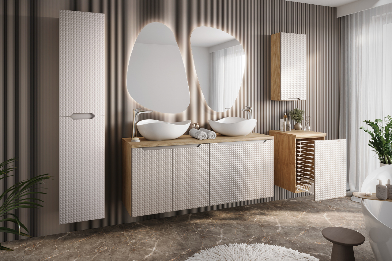 Set Baie Luxor Beige 140 cm cu Cos de rufe [1]