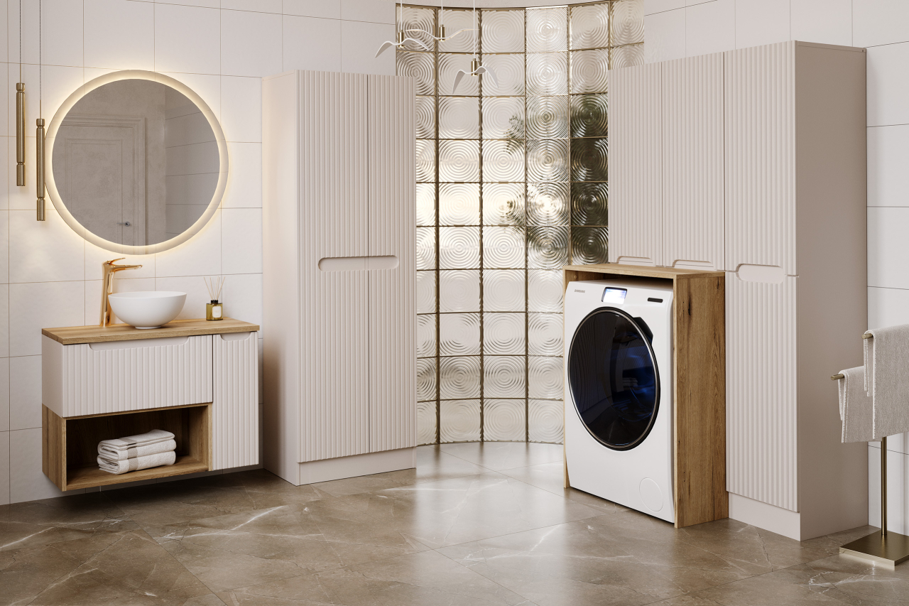 Set Baie Nova Cashmere cu Cos de Rufe pentru Spalatorie [3]