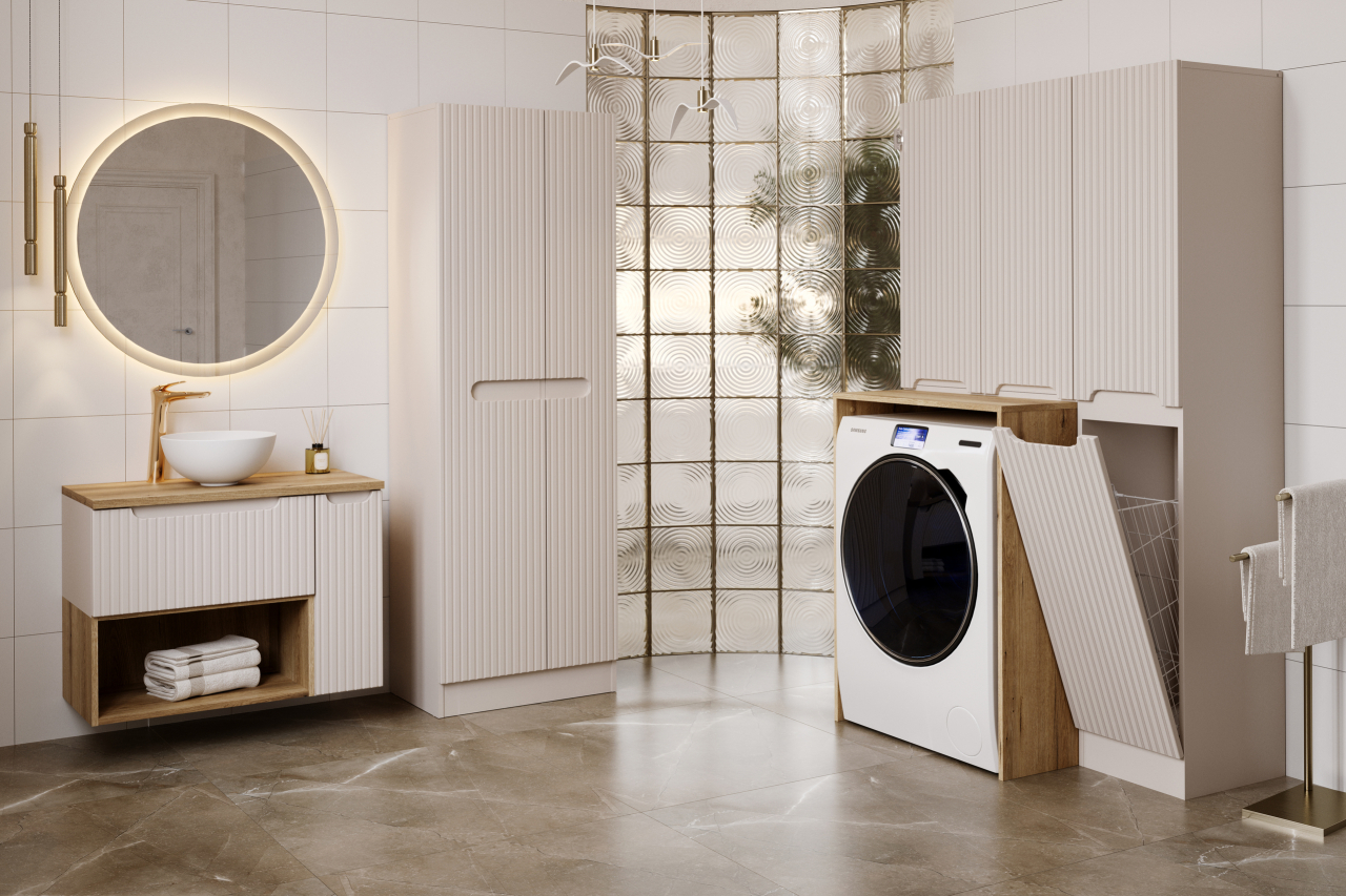 Set Baie Nova Cashmere cu Cos de Rufe pentru Spalatorie [4]