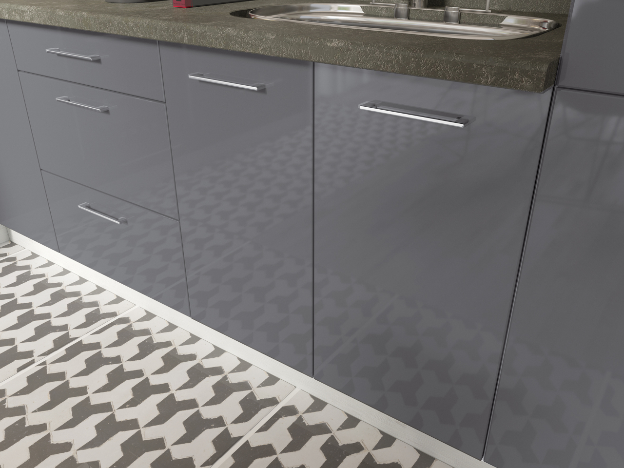 Set Mobila Bucatarie Creativa Gri 270 cm [3]