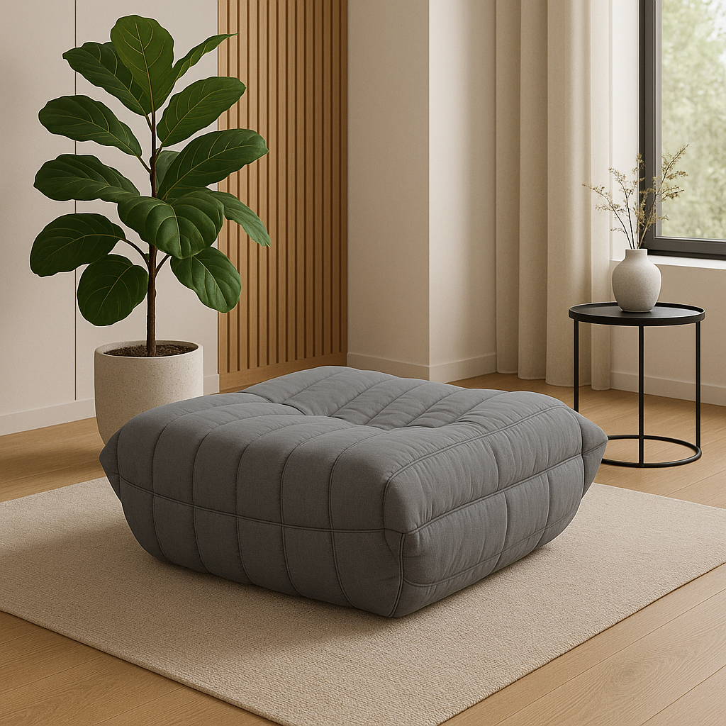 Sezlong Nua si Taburet Gri [3]