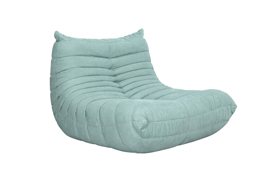 Set fotoliu cu taburet Nua N23-22 + N22-22 din catifea albastru deschis [2]
