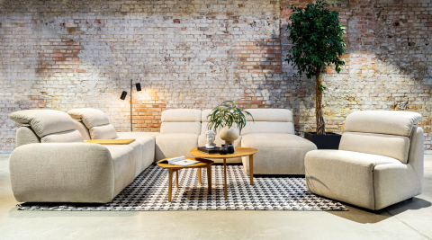 Canapele Modulare - Coltar Loggia Modular Extensibil cu Recliner si Bar