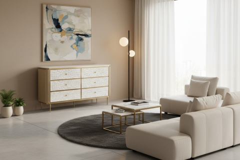 Comoda Stilig 910 Aurie cu 6 Sertare [6]