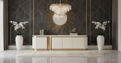 Stilig - Comoda TV Stilig 916F cu blat de marmura