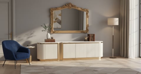 Comoda TV Stilig 916F cu blat de marmura [5]