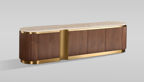 Comoda TV Stilig 916D cu blat de travertin natural [2]