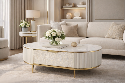 Masuta de Cafea Stilig 907C cu blat de marmura