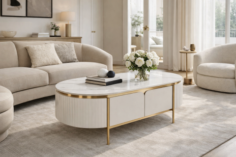 Living - Masuta de Cafea Stilig 122 cu blat de marmura