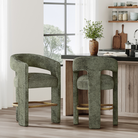 Leith - Scaun Inalt Leith Tapitat Verde Olive