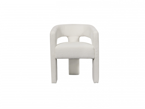 Set Scaun Leith Tapitat si Taburet Alb [2]