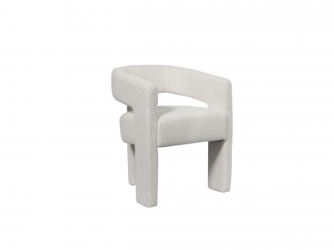 Set Scaun Leith Tapitat si Taburet Alb [3]