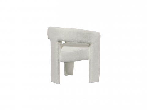 Set Scaun Leith Tapitat si Taburet Alb [5]