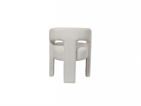 Set Scaun Leith Tapitat si Taburet Alb [6]