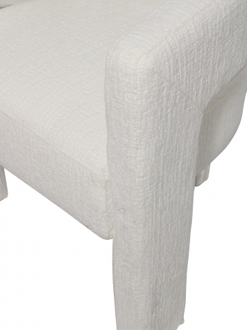 Set Scaun Leith Tapitat si Taburet Alb [7]