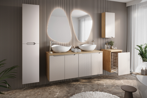 Baie - Set Baie Luxor Beige 140 cm cu Cos de rufe