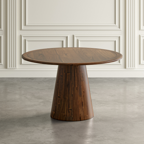 Set Masa Rotunda Avola si 4 Scaune Leith Tapitate Verde Olive [12]