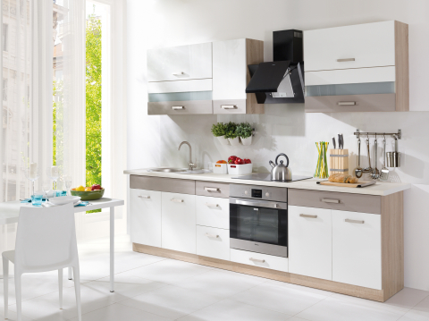 Bucatarie - Set Mobila Bucatarie Global Alb 260 cm