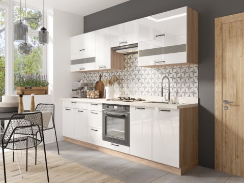 Bucatarie - Set Mobila Bucatarie Favorit Alba 260 cm