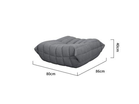 Sezlong Nua si Taburet Gri [16]