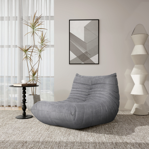 Sezlong Nua si Taburet Gri [1]