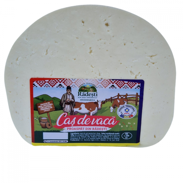 Caș de vacă proaspăt din Rădești - produs atestat traditional - 400g (fara sare) [2]