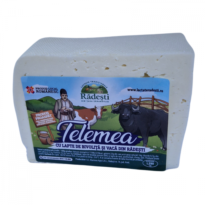 Telemea cu lapte de bivoliță și vacă din Rădești - 400G [2]