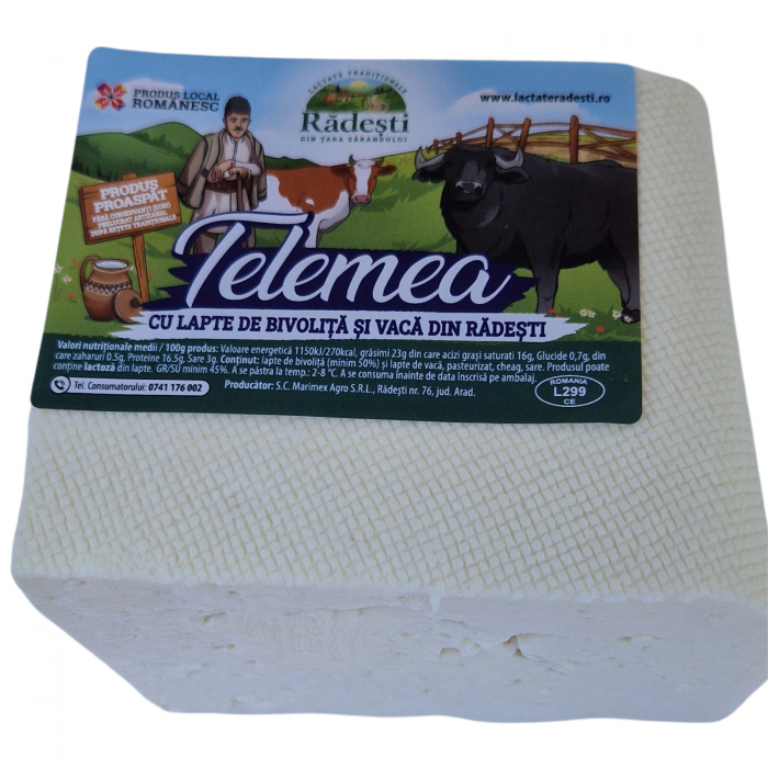 Telemea cu lapte de bivoliță și vacă din Rădești - 400G [3]