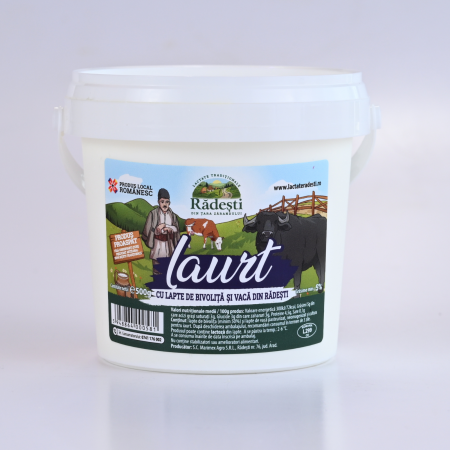 Din lapte de bivolita - Iaurt cu lapte de bivoliță și vacă din Rădești - 500g