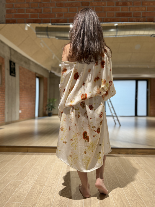 Rochie kimono din mătase naturală imprimată cu flori, pentru femei, S/ M/ L [8]
