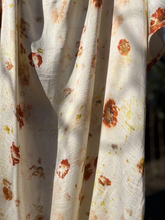 Rochie kimono din mătase naturală imprimată cu flori, pentru femei, S/ M/ L [4]