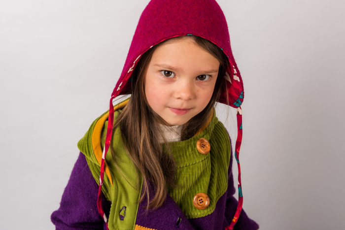 Căciulă din lână fiartă fuchsia dublata cu bumbac organic tipi, pentru copii [5]