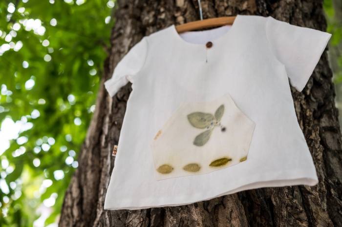 Cămașă cu mânecă scurtă din in cu buzunar imprimat cu plante, pentru copii, 6 ani [2]