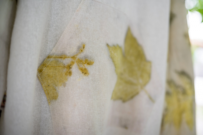 Cămașă din borangic cu buzunar și mâneci imprimate cu plante-ecoprint, pentru copii, 7 ani [3]